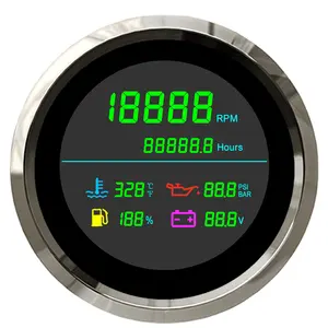 85mm LCD-Sechs-in-Eins-Multifunktions-Drehzahl messer mit einzigartigem LCD mit hoher Auflösung und Kontrast verhältnis für LKW-Traktor-E-Bike