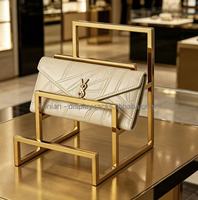 Support de présentation de portefeuilles détachable pré-assemblé en métal doré électroplaqué moderne et personnalisé pour la décoration de bureau