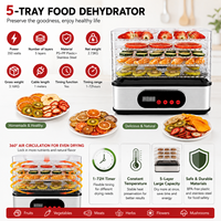 Déshydrateur alimentaire électrique numérique en gros avec base en acier inoxydable, séchoir carré multi-niveaux pour fruits et viandes, prix d'usine