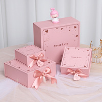 Kunden spezifisch bedruckte rosa Luxus faltbare magnetische Kleidung Aufbewahrung sbox Verpackung Versand kappe Schuh Geschenk box für Kleidung Schuh mit Tasche