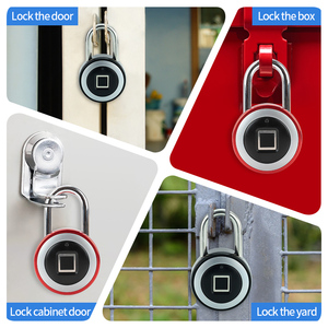 BlJ ngoài trời mạnh mẽ không thấm nước hợp kim kẽm an ninh sinh trắc học khóa thông minh phòng tập thể dục Khóa móc vân tay IP55 - Product Image 2