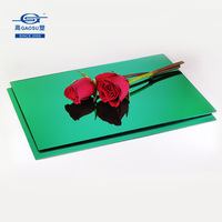 Plaque miroir PMMA vert vif 0,5-5 mm, 1220x2440 mm (4x8 pieds), panneau miroir plastique standard d'exportation