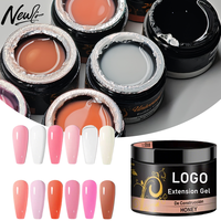 Produits de salon de manucure OEM à marque privée, logo personnalisé, gel dur pour construction d'ongles, gel d'extension rose naturel nude