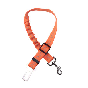 Ceinture de sécurité de <span class=keywords><strong>voiture</strong></span> pour <span class=keywords><strong>chien</strong></span> en nylon réfléchissant réglable, harnais de sécurité élastique pour animaux de compagnie, laisse de voyage pliable à une main pour chiens de petite et moyenne taille - Product Image 5