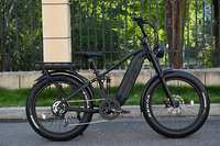 Vélo électrique à pneus larges, moteur arrière sans balais 1500W, frein à disque hydraulique haute vitesse, 7 vitesses, batterie lithium en alliage d'aluminium