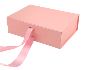 Boîtes pliantes en papier rose en gros avec fenêtre en PVC magnétique, logo personnalisé, matériaux recyclés, caractéristiques : lamination mate, gaufrage - Product Image 5