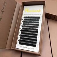 Extensions de cils inférieurs faites à la main, super noires, en poils synthétiques, volume intense, mix 5-6-7-8-9-10mm, courbure J, facile à éventail, épaisseur 0.07