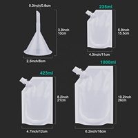 Sacs de bouteilles en plastique transparent à prix compétitif, emballage de boissons alcoolisées liquides de voyage, pochette de bec verseur