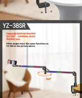 Support de microphone RVB en acier au carbone Support en porte-à-faux portable avec alimentation DC5V Support de support en métal