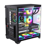 LOVINGCOOL Boîtier PC Grand Format Tour de Jeu ATX avec Écran LCD Secondaire pour Ordinateur, Affichage CPU, Récréation pour Boîtier de Bureau