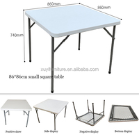 Table pliante de fête de camping en panneau HDPE pliable pour dîner carré simple