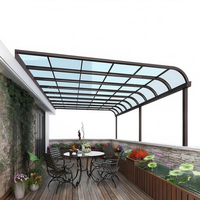 Auvent rétractable motorisé moderne en alliage d'aluminium et acrylique pour terrasse, caravane et patio extérieur
