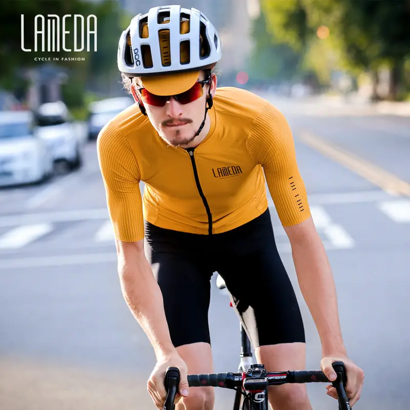 LAMEDA Style High Quality OEM Team Design Men Custom Pro Short Sleeve Cycling Jersey