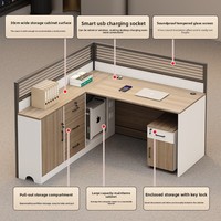 Ensemble de table et chaises de bureau pour personnel, design simple et moderne, pour 2/6 personnes, bureau en L insonorisé, surface en panneau artificiel MBL-Desk