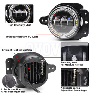 Ovovs front bumper foglights 4 inch <span class=keywords><strong>LED</strong></span> Đèn sương mù cho Wrangler JL jlu không giới hạn thể thao Rubicon Sahara 2018-2023 - Product Image 3