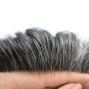 ทูเป้ผมแท้สีเทาธรรมชาติสำหรับผู้ชาย ระบบเปลี่ยนผมจากอินเดีย - Product Image 3