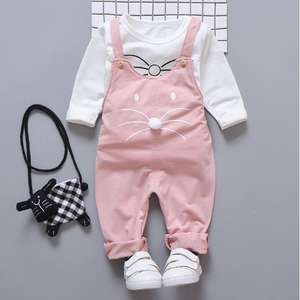 Ensemble de vêtements pour bébé fille nouveau-né, motif souris de dessin animé, 2 pièces, 0-4 ans, ensemble de vêtements en coton à manches longues pour bébé fille - Product Image 2