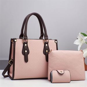 3 in 1 Handbag Purse <b>Set</b> Mother's Day Gift <b>Large</b> Capacity PU Leather Tote Bag With Shoulder Strap - Product Image 1