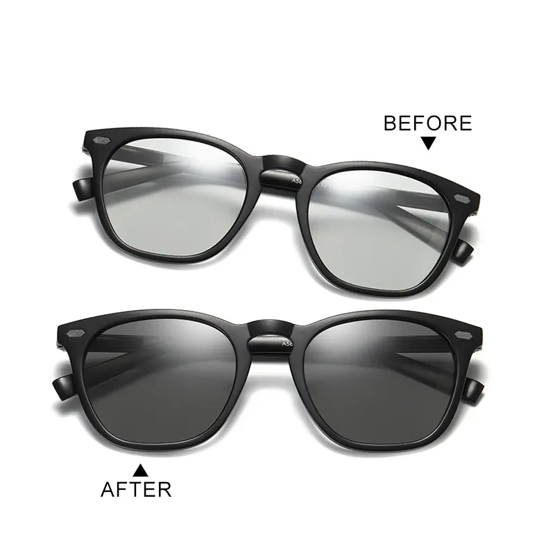 Ready Stock Black TR90 frame aluminum men women color changing sunglasses
