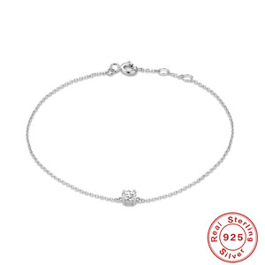 Bracelet classique minimaliste en argent sterling S925 avec diamant à quatre griffes, style tendance, pour le marché international - Product Image 6