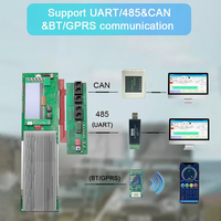BMS con 16S 100A 150A 200A 250A RS485/CAN/232 para almacenamiento de energía/UPS, compatible con baterías LFP NMC, protocolo de inversor Growatt/Deye