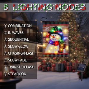 12x18 дюймов, двусторонний Рождественский флаг снеговика, Солнечная светодиодная подсветка, уличные рождественские садовые украшения, тканевый материал - Product Image 4