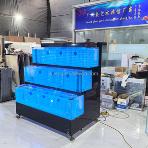 Aquarium de poisson de mer à <span class=keywords><strong>trois</strong></span> étages en ABS pour crabe des neiges vivant, homard, poisson, avec système de refroidissement et de filtration pour supermarché - Product Image 1