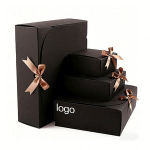 Factory Direct Customizable Eco-Friendly Recyclable Gold Foil <b>Paper</b> Gift Box Set Ribbon Bow Luxury High-End Jewelry Packaging - Product Image 1