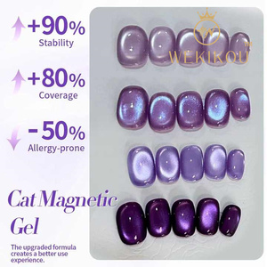 Professional HEMA Free Ice Glass Jelly Purple Cateye <strong>Nail</strong> Gel <strong>Polishes</strong> Shimmer <strong>Glitter</strong> Cat Eye <strong>Nail</strong> <strong>Polish</strong> with Logo - Product Image 4