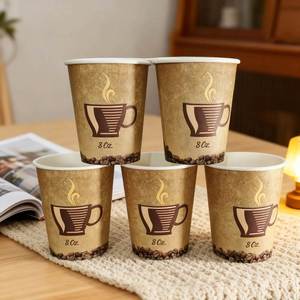 Gobelets jetables en papier à paroi simple pour café et thé, 190 g/m², 7 oz, personnalisables, vente en gros, pour réunions, bureaux et plats à emporter, 50 pièces par sac - Product Image 4