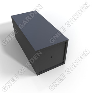 กระถางปลูกต้นไม้กลางแจ้งทรงสี่เหลี่ยมผืนผ้าเคลือบกัลวาไนซ์สีดำกันสนิม ขนาด 350x350x760 มม. พร้อมฉากกั้น  กระถางโลหะแข็งแรงทนทานสำหรับปลูกดอกไม้ในสวน - Product Image 2