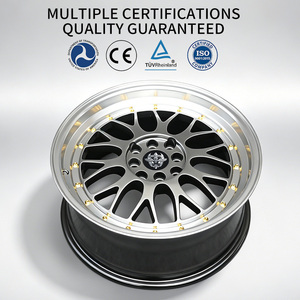 Ruedas FLowtone al por Mayor, Ruedas para Autos Tuning de 17 Pulgadas 4x100/114.3, Diseño de Malla con Remaches Dorados, 4 Birlos para Honda, Toyota, Mazda - Product Image 4