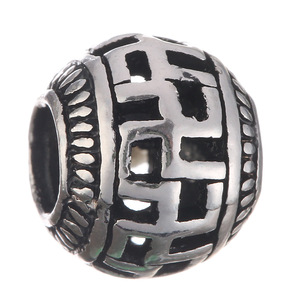 Perles creuses en alliage électroplaqué, accessoires de bracelet DIY, perles d'espacement à grand trou - Product Image 5