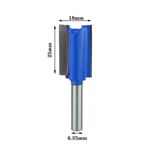 Cortador Recto de 18 mm de Ancho, 25 mm de Largo y 6,35 mm de Vástago para Máquinas Herramienta de Carpintería - Product Image 1