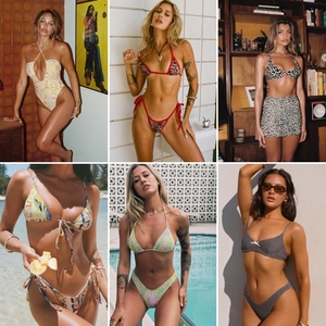 Ensemble de bikini imprimé taille haute de haute qualité, deux pièces, pour femme, collection 2026, vente chaude, expédition aléatoire - Product Image 1