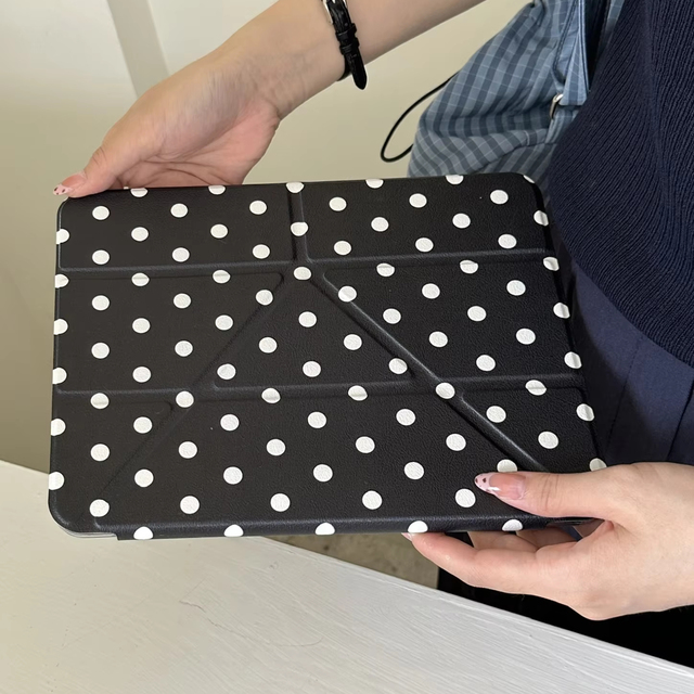 Fashion Black Polka-dot wings Anti-Drop Tablet case for Apple iPad Mini 6/7/iPad 9.7 2017/2018 Protective Cover for Woman