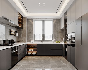 Modern Luxury Modular Black Kitchen Cabinet Furniture Set Custom Designs High Gloss Solid <b>Wood</b> Lacquer Stainless Drawer <b>Basket</b> - Product Image 2