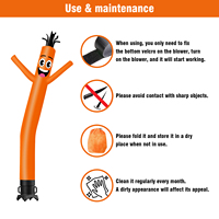 Tube gonflable Man Wacky Wave Dancer pour la promotion de la publicité extérieure Air Dancer - Orange (ventilateur non inclus)