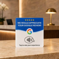 Panneau de table intelligent personnalisable en acrylique PVC avec NFC et code QR, compatible Apple et Android, pour avis Google et réseaux sociaux clients