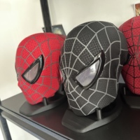 Masque de héros LED clignotant rouge et bleu, manuel, amusant, pour costume de cosplay, impression 3D, pour fêtes, cadeau pour enfant