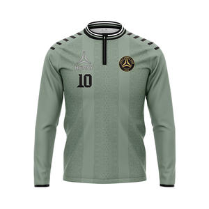 定制品牌男式足球训练夹克长袖四分之一拉链足球夹克批发 - Product Image 4