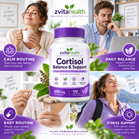 Complément de Soutien au Cortisol Marque Blanche, Extrait de Basilic Sacré 600mg par Portion, 120 Capsules Végétaliennes pour la Relaxation