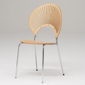 Nordic Dining Chair Wood Metal Frame <b>Backrest</b> Adult Home Use - Product Image 6