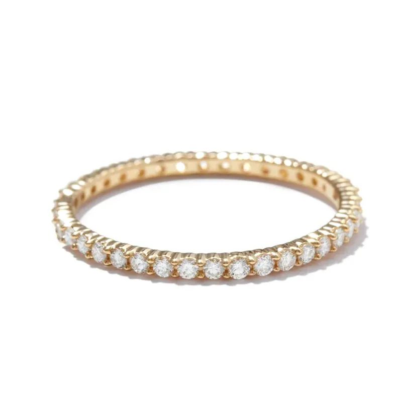 Arco-íris minimalista 925 prata esterlina, diamante cor do ouro anéis de noivado em massa, empilhando joias finas cz