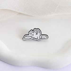 Divertido gato hambriento Feed ME esmalte Pin <span class=keywords><strong>Simon</strong></span> es gato dibujos animados humorístico gatito broche solapa mochila insignia joyería regalo para amigos - Product Image 3