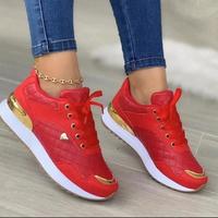 Sepatu wanita baru platform warna senada sepatu olahraga fashion kasual sepatu pasangan umum