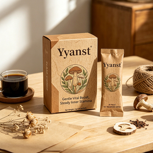 Café Instantáneo 1 en 1 con Extracto Natural de Plantas de Champiñones, 10g*20 Sobres, Caja de Papel Kraft, Bebida de Café Arábica Puro en Polvo - Product Image 3