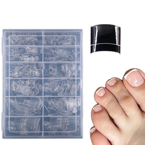 240 <span class=keywords><strong>Uñas</strong></span> Postizas Transparentes <span class=keywords><strong>de</strong></span> ABS para Mujer, Media Cobertura, Estilo Francés, Acrílicas, Cuadradas, para Salones <span class=keywords><strong>de</strong></span> <span class=keywords><strong>Uñas</strong></span> y Uso Personal - Product Image 4