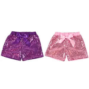 2023 New Arrivals Kids Clothing Cute Bow Pants Popular Girls Sequined Shorts