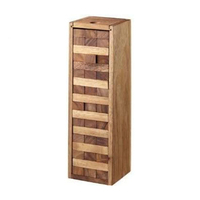Blocs de construction éducatifs en bois, jouets à empiler unisexe, tour de culbutage, jeu de construction avec boîte en bois pour tous les âges